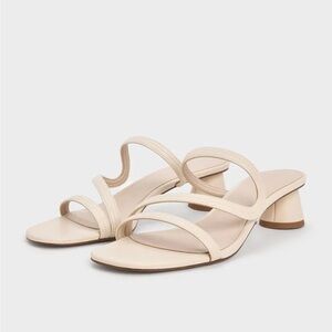 Charles & Keith Cream Strappy Heels